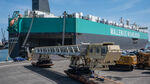 Breakbulk product is rolled onto the vessel on handling equipment