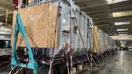 Transformers securely lashed onboard a vessel in Zeebrugge