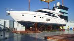 Sunseeker placed on bolsters on weatherdeck copy