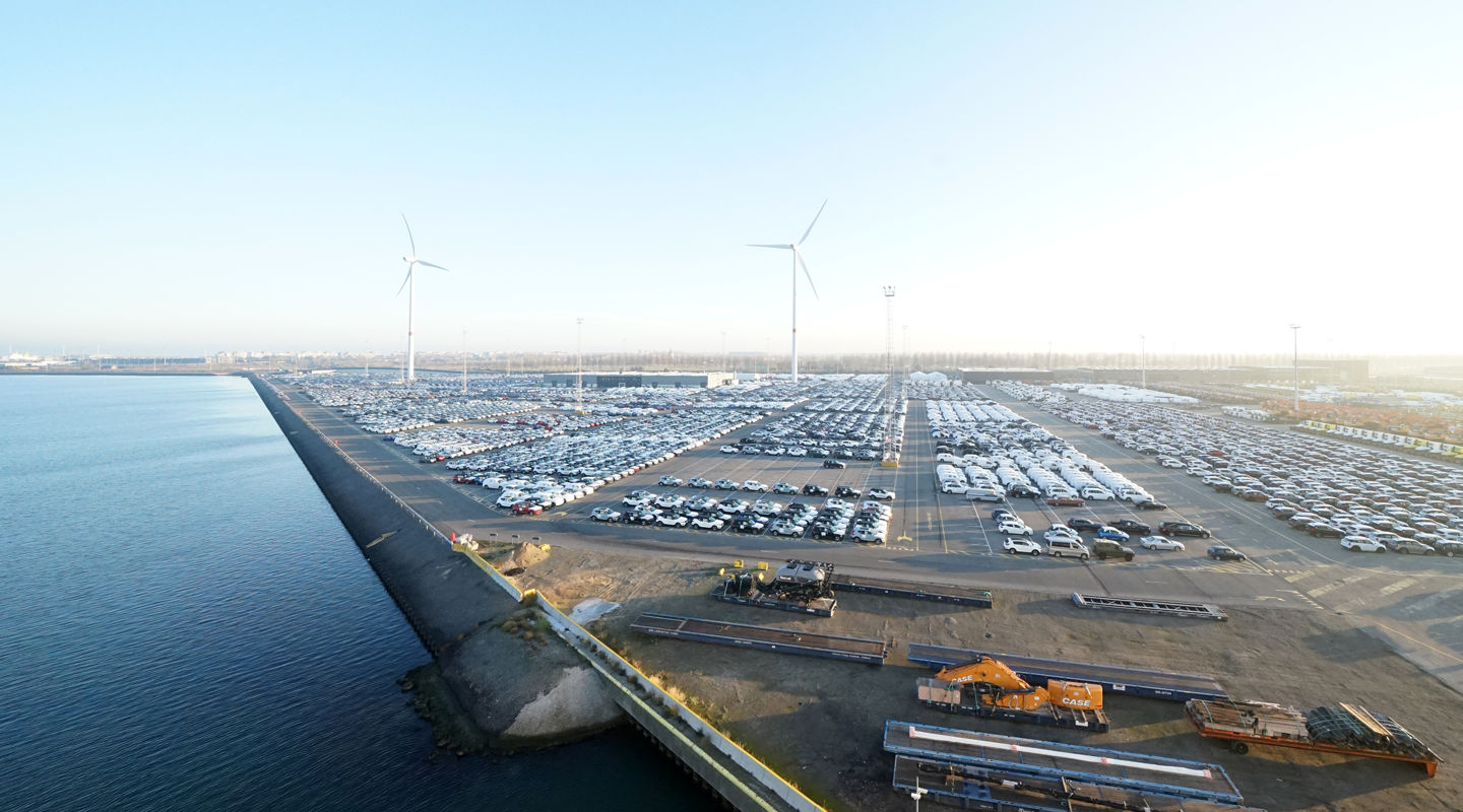 Aerial shot of the Zeebrugge terminal Aerial shot of the Zeebrugge terminal