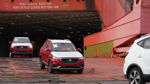 MG SAIC EVs are unloaded from vessel in Zeebrugge