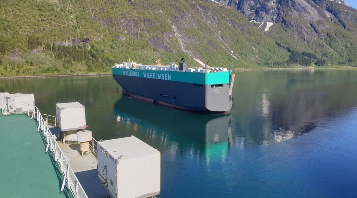Vessels in layup in a Norwegian fjord Vessels in layup in a Norwegian fjord